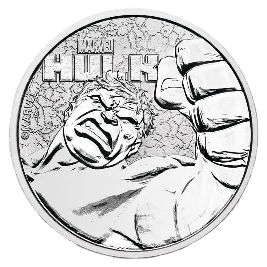 2019 1 oz Tuvalu Hulk Marvel Series Silver Coin (BU)