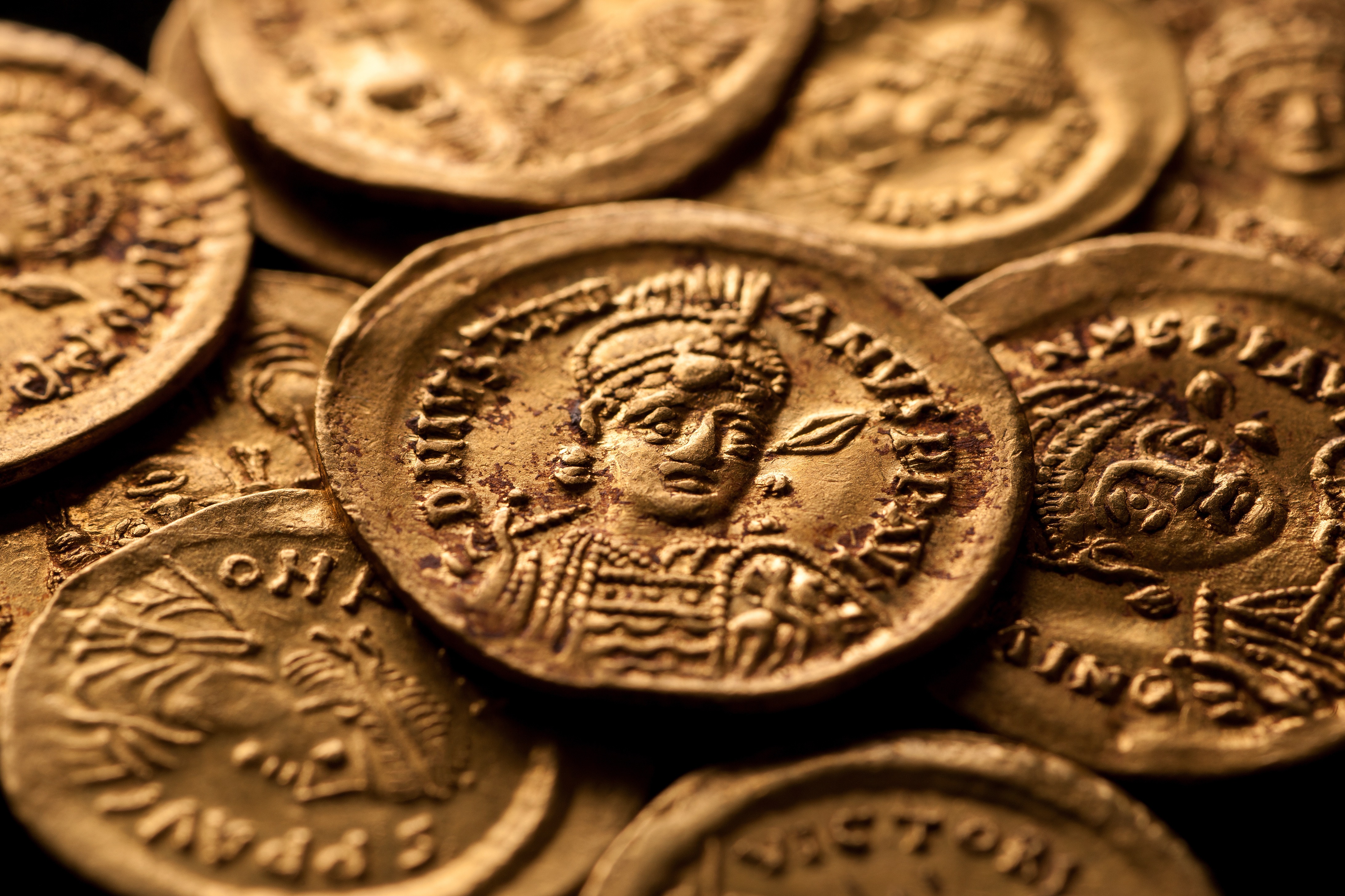 Ancient gold Byzantine coins