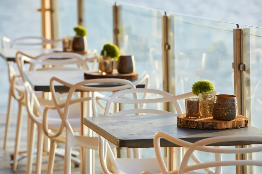 Waterfront tables at a restaurant