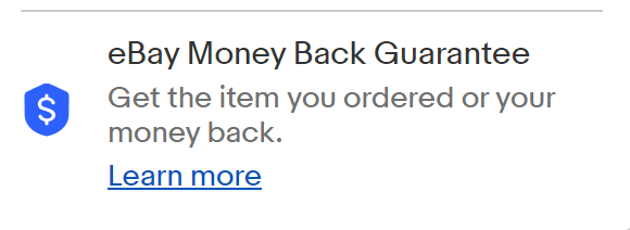 eBay money back guarantee